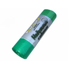 Мусорные пакеты Ромашка ПВД с завязками ЗЕЛЕНЫЕ 50*60(35л) в рулоне 15 шт. 1516