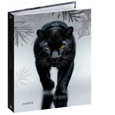 Тетрадь КЛЕТКА 80л. ГРАЦИОЗНАЯ ПАНТЕРА - 2 (Т80-4894), на кольцах, глянцевая ламинац, лен Т80-4894