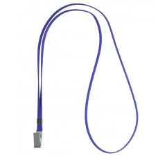 Лента для бейджа ErichKrause 42 см, металлический клип, синий 63716