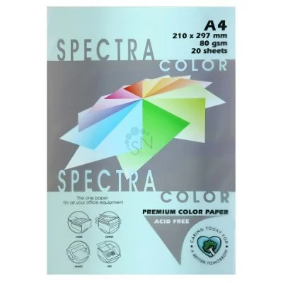 Бумага для копир.тех. А4 20л, 80г, SPECTRA COLOR Голубой пастель 180 300929