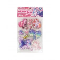 Гелевые многоразовые наклейки "Единороги", 150*247мм, Умка 4610136738393