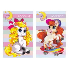 Блокнот А7, КБС, Проф-Пресс, ламинация, 48 л. Пони на прогулке Б48-6065