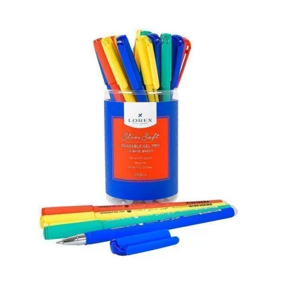 Ручка гел. LOREX LX-BASE.BRIGHT серия Slim Soft 0,50 мм синий "пиши-стирай" круглый прорезиненный ко 189565