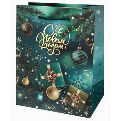 Dream cards Пакет подарочный с мат.лам. и тис.фол.18х23х10 см (M) Новогодние подарки 190г ППК-2301