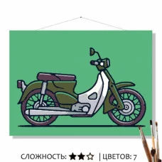 Картина по номерам на холсте 20х16 "Старый байк"(д) КН2015360