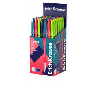 Ручка шариковая ErichKrause Slender Stick Reef 0.7, Super Glide Technology, цвет чернил синий  63095