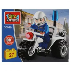 Конструктор ПОЛИЦЕЙСКИЙ трицикл, 27дет. Город мастеров 30049-JS