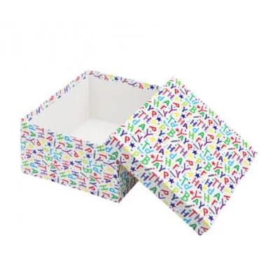 Коробка квадратная подарочная 1 шт Буквы 18 х 18 х 9 см РазборПП-4538