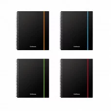 Тетрадь общая с пластиковой обложкой на спирали ErichKrause Accent, 1 шт, А5+, 80 листов, клетка, на резинке 53141