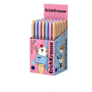 Ручка шариковая ErichKrause U-108 Stick Yummy 1.0, Ultra Glide Technology, цвет чернил синий 63106
