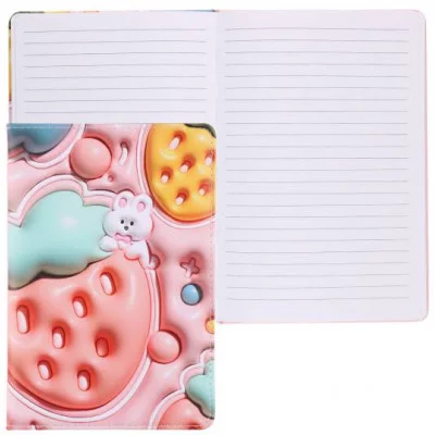 Книжка записная А5 (145*210) 80л тв обл 7Бц к/з поролон КОКОС Фрукты отстроч 240718 240718