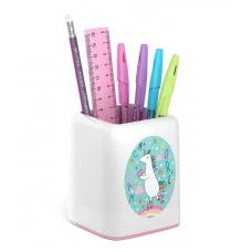 Набор настольный пластиковый ErichKrause Forte Rainbow Skate белый с розовой вставкой 55735