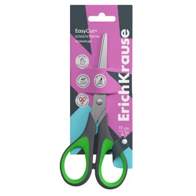 Ножницы для левшей ErichKrause EasyCut+, 17 см, ассорти  60840