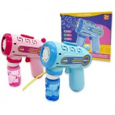 Мыльные пузыри игрушки DJ-193 "Пистолет" электрический, 30мл, 14х14х6см, со световым элементом, ассорти, к/кор № 513 333046