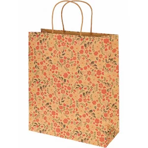 Пакет подарочный из крафт-бумаги 27,5х33х12 см (craft L) Весенние цветы,150 г ПКП-8010