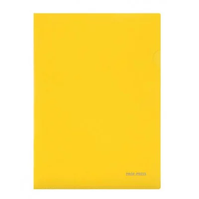 Папка-уголок, А4, 180мкм, ЯРКО-ЖЕЛТЫЙ (ПК-8722)  ПК-8722