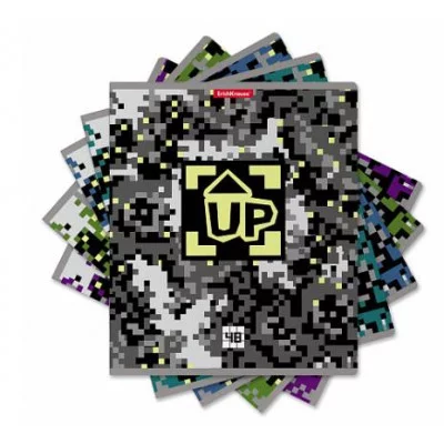 Тетрадь общая ученическая ErichKrause Pixel Game 48 листов клетка выборочный 58403