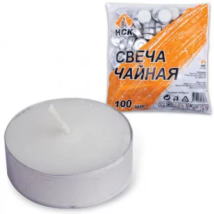 Свечи чайные в гильзе, цена за 1шт., пакете 590410