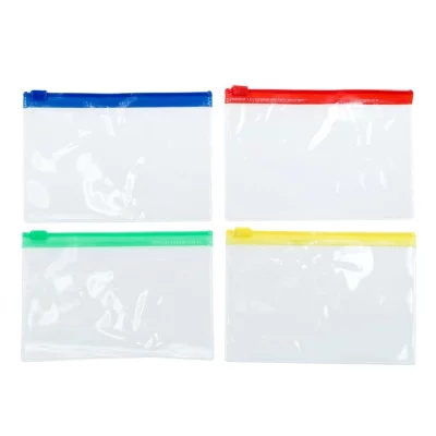 Папка-конверт на молнии формат А6 120мкр прозрачная молния МИКС 13*9см 677135