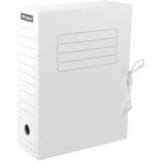 Папка архивная с завязками OfficeSpace, микрогофрокартон, 100мм, белый, до 900л. 225435