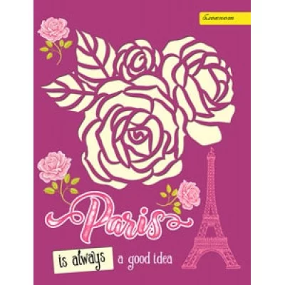 БЛОКНОТ А6 40л. на цвет. спирали ПАРИЖСКИЕ РОЗЫ Б40-2364