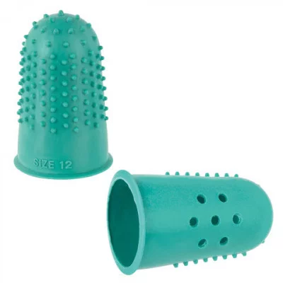 Напальчники резиновые с отверстиями, цена за 1шт., диаметр 18 мм, зеленые, STAFF "EVERYDAY", 227964