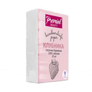 Платочки бумажные 61200 PREMIAL трехслойные "Клубника"