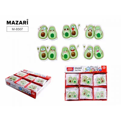 Ластик M-8507 COUPLE OF AVOCADOS, термопластичная резина, фигурный 6 дизайнов, картонный д
