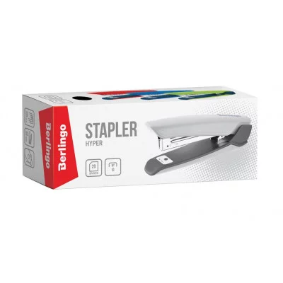 Степлер №10 Berlingo "Hyper" до 20л, 100 скоб, пластиковый корпус, зеленый 303527