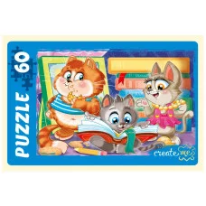 ПАЗЛЫ 60 элементов. ЗАБАВНЫЕ КОТИКИ №1 (Арт. П60-6307)