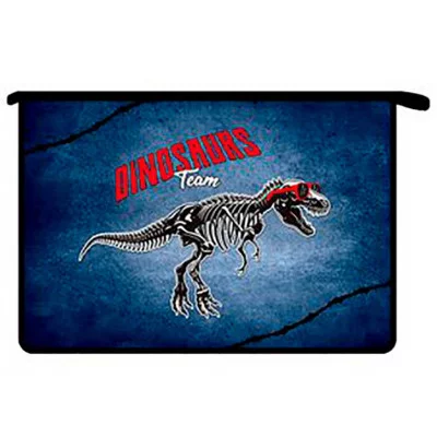 ПТ- 83 Dino team -папка д/тетр. А4 на молнии, дизайн с двух сторон