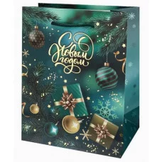 Dream cards Пакет подарочный с мат.лам. и тис.фол.18х23х10 см (M) Новогодние подарки 190г ППК-2301