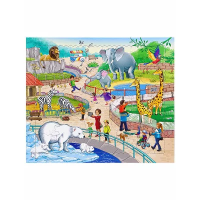 Пазл-рамка с фигурными элементами "Зоопарк" (Арт. П20-9357) П20-9357