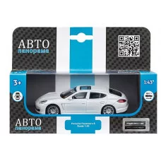 ТМ "Автопанорама" Машинка металлическая 1:43 Porsche Panamera S, белый, откр. двери, инерция, в/к 17,5*12,5*6,5 см JB1251255
