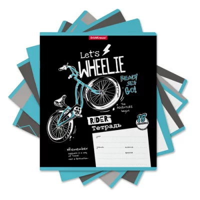 Тетрадь школьная ученическая ErichKrause® Bicycle Rider, 18 листов, линейка 58391 ТЛ2129