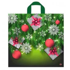 Пакет с петлевой ручкой НГ 17001 Подарки в ёлках 42*44 (ТИКО)