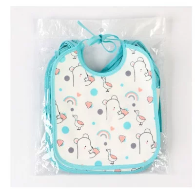 Нагрудник детский Крошка Я, 17х20 см (бирюзовая окантовка) 9891219