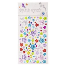 Наклейки-стразы Alingar, акриловые, "Цветы",  пакет с европодвесом AL10168