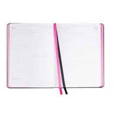Ежедневник A5, 136л. недатир. CARBON&COLORS (136-5057) неоновый срез РОЗОВЫЙ, кожзам 136-5057