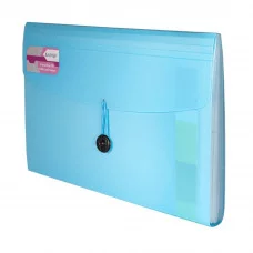 Папка-картотека на резинке и пуговице  Alingar, A4, "Neon", 328х235х31 мм, 12 отделений, ассорти, неон 97430