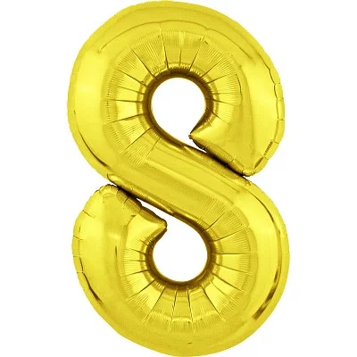 Шар Agura Slim золото цифра 8 (40\'\'/102 см) 754672