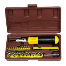 Отвёртка реверсивная с набором бит и головок (21,5х11,5х4 см, 40 предм., углерод. сталь, в кейсе) (10702070/261020/0262433/2, КИТАЙ) HJJS41PC.