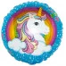 Шар (18\'\'/46 см) Круг, Нежный единорог в облаках, Голубой, 1 шт. 401586