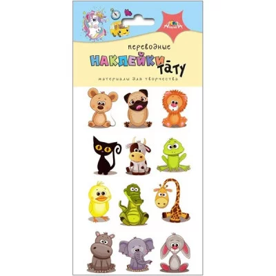 Наклейки-тату переводные 73*170 Забавные животные С3816-12