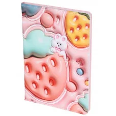 Книжка записная А5 (145*210) 80л тв обл 7Бц к/з поролон КОКОС Фрукты отстроч 240718 240718