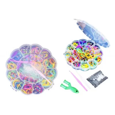 Набор цветных резиночек для плетения браслетов, 700 шт + станок,крючок,S-клипсы,рогатка TZ-32152