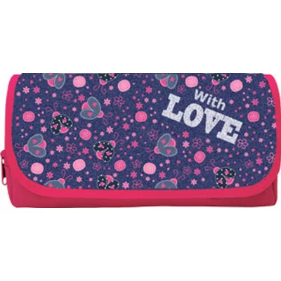 ПМО 40-20 Букашки на джинсе - пенал мягкий, 2 отдел. с большим клапаном 200*100*50