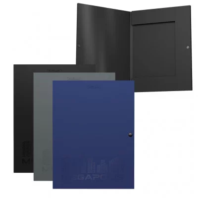 Папка на кнопке пластиковая ErichKrause® MEGAPOLIS, с 3 клапанами, 8мм, A4, ассорти   50412