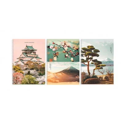 Тетрадь 120л., А4, клетка, на гребне BG "Удивительный пейзаж", глянцевая ламинация 358324