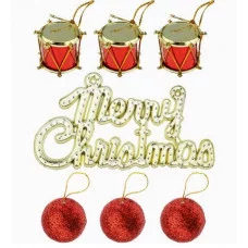 Набор новогодних украшений 3 см Чудесный Новый год красный 13 шт. НУ-4416